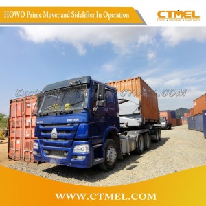 HOWO Prime Mover and Sidelifter  in operation
