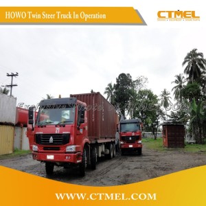 HOWO Twin Steer Truck  in operation